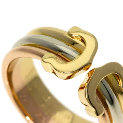 Pre-owned Cartier Pink White Yellow Band Ring () In Multi