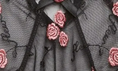 Fleur Du Mal Embroidered Scalloped Edge Briefs In Black