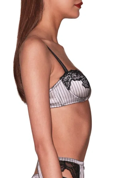 Fleur Du Mal Executive Underwire Silk Trim Balconette Bra In Black