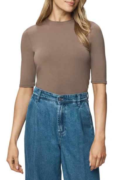 Splendid Elbow Sleeve Tee In Brown