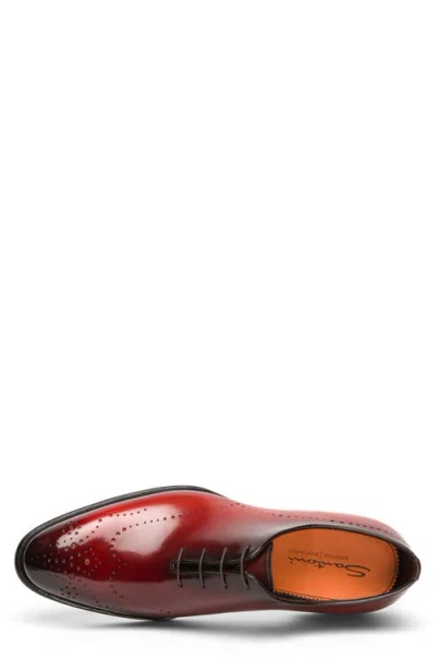 Santoni Lace-up Leather Brogues In Red