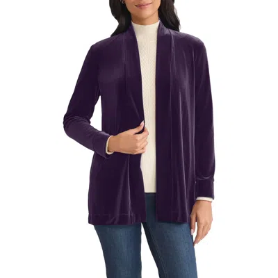 Jones New York Open Front Cardigan In Purple