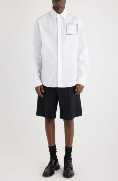 Jacquemus La Chemise Simon Dog Patch Button-up Shirt In White