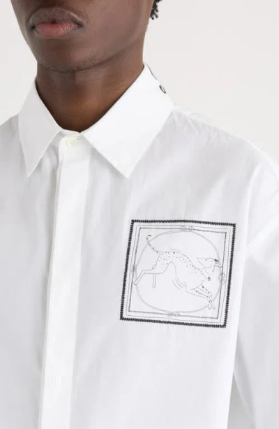 Jacquemus La Chemise Simon Dog Patch Button-up Shirt In White