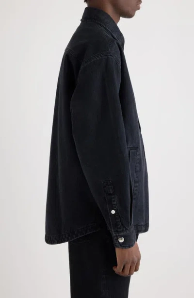 Jacquemus Virgin Wool Long-sleeve Shirt With Embroidered Logo In Black