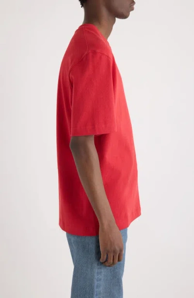 Jacquemus Le T-shirt Gros Grain Red T-shirt With Logo Patch On The Front In Cotton Man