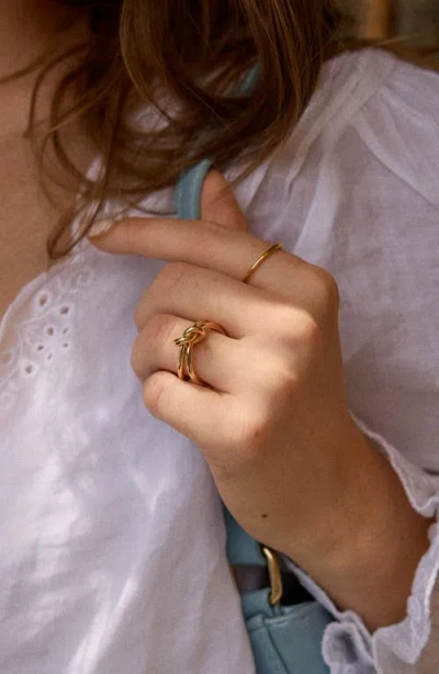 Baublebar Gold Ties Knotted Split Band Ring In Gold