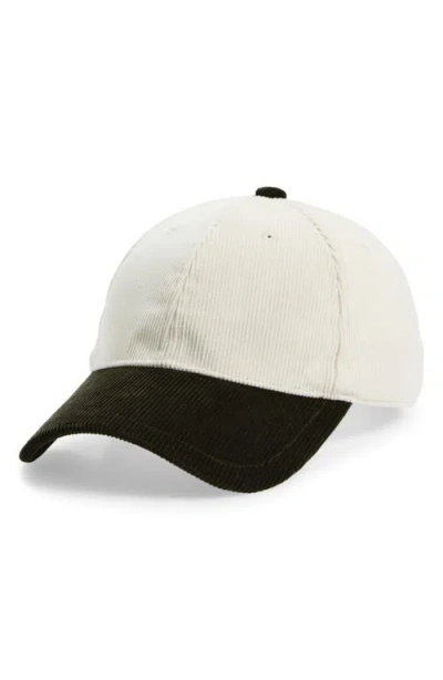 Rag & Bone Harlow Cotton Corduroy Baseball Cap In Neutral
