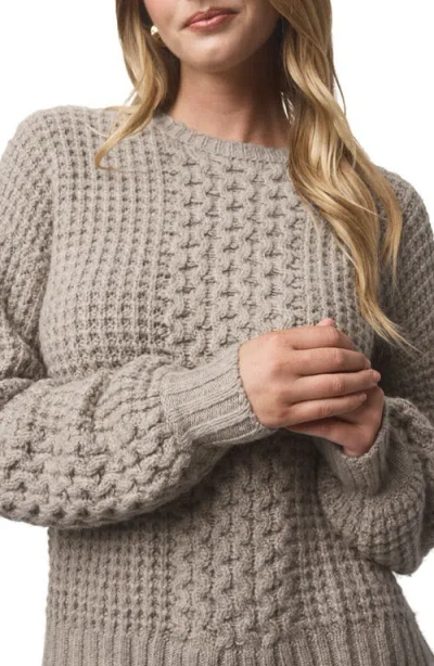 Splendid Celeste Cable Stitch Sweater In Brown