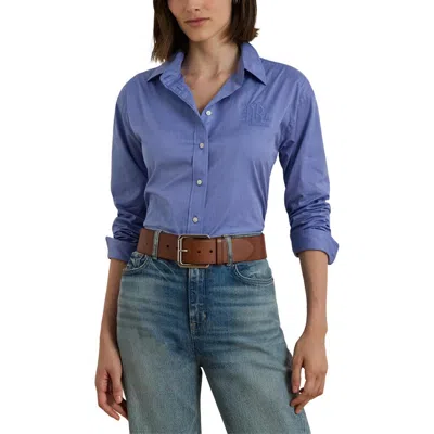 Ralph Lauren Women's Long Sleeve Relaxed Fit Cotton Shirt In Blue