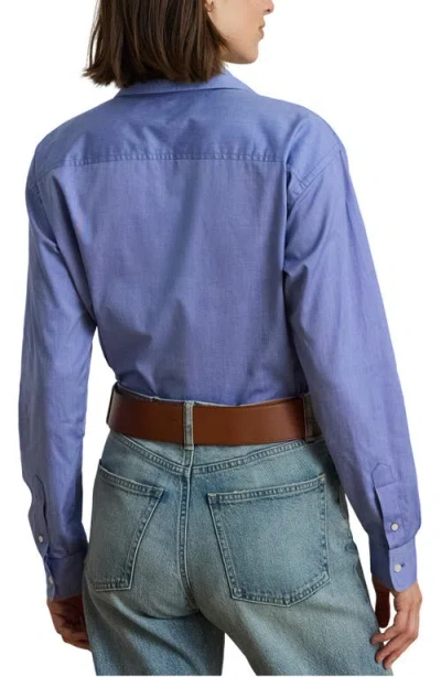 Ralph Lauren Women's Long Sleeve Relaxed Fit Cotton Shirt In Blue