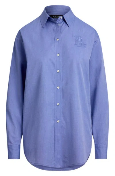 Ralph Lauren Women's Long Sleeve Relaxed Fit Cotton Shirt In Blue