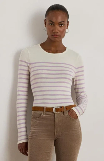 Ralph Lauren Women's Striped Cotton Long-sleeve Tee In White
