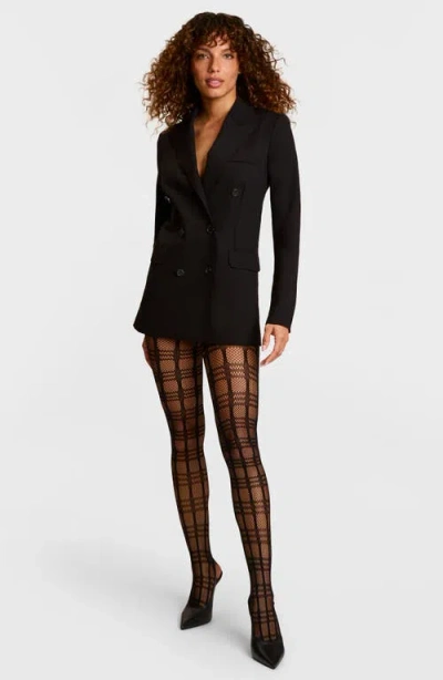 Commando Plaid Fishnet Tights In Black