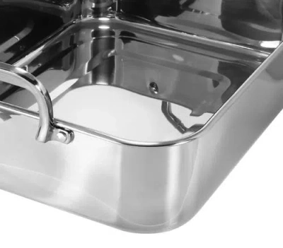 Chantal Stainless Steel Roaster With Nonstick Roasting Rack, 15.5" X 12" X 4" In Silver