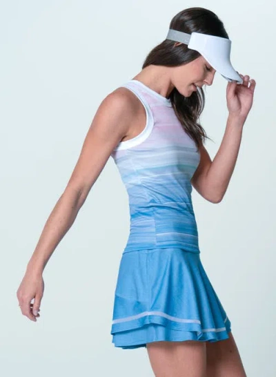 Lucky In Love Linen Vision Tank In Blue