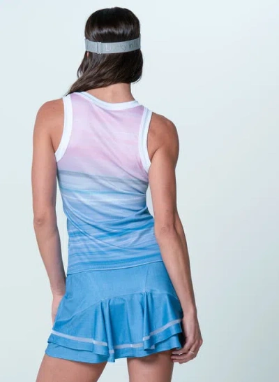 Lucky In Love Linen Vision Tank In Blue