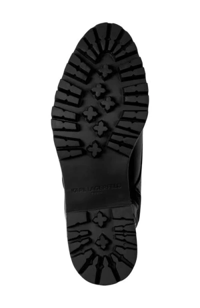 Karl Lagerfeld Prue Lace-up Combat Booties In Black