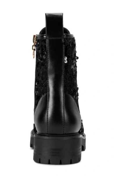 Karl Lagerfeld Women's Marlee Sequin Combat Boots In Black