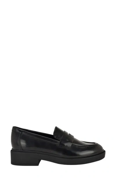 Calvin Klein Women's Otinya Almond Toe Penny Loafers In Black