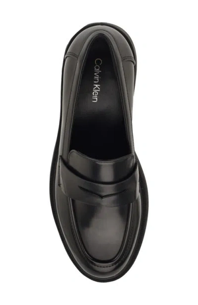 Calvin Klein Women's Otinya Almond Toe Penny Loafers In Black