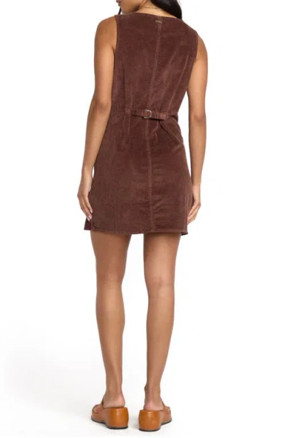 Billabong Last Waves Corduroy Minidress In Brown