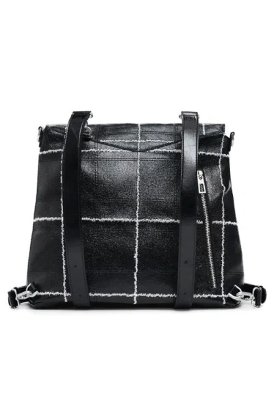 Desigual Medium Convertible Check Backpack In Black