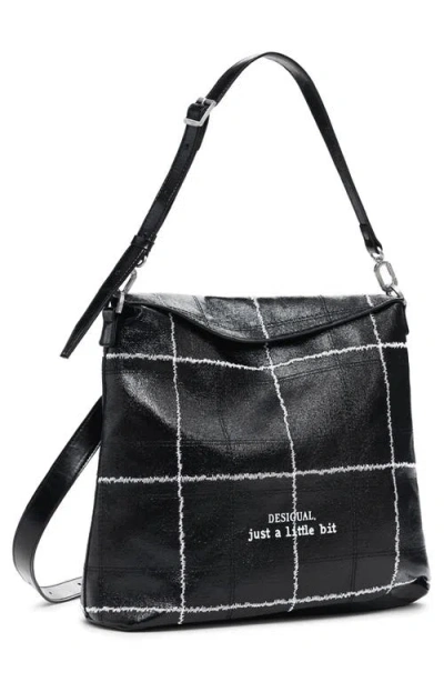Desigual Medium Convertible Check Backpack In Black