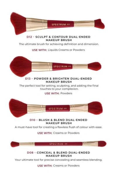 Spectrum Very Cherry 10-piece Dual Ended Makeup Brush, Sponge & Puff Set $90 Value In Red