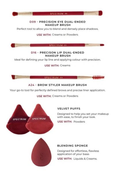 Spectrum Very Cherry 10-piece Dual Ended Makeup Brush, Sponge & Puff Set $90 Value In Red