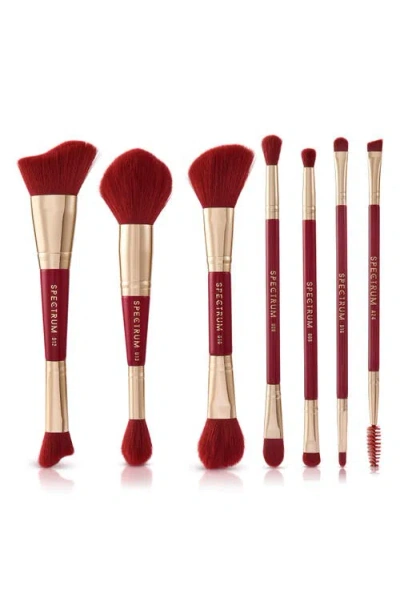 Spectrum Very Cherry 10-piece Dual Ended Makeup Brush, Sponge & Puff Set $90 Value In Red