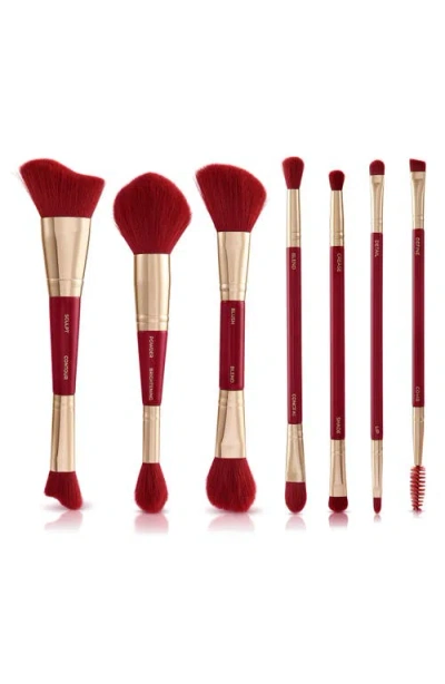 Spectrum Very Cherry 10-piece Dual Ended Makeup Brush, Sponge & Puff Set $90 Value In Red