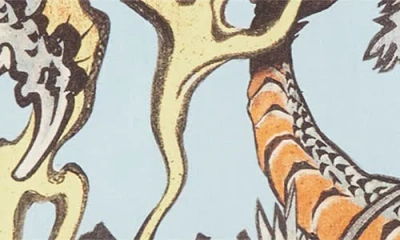 Endless Joy Tiga Naga Print Camp Shirt In Green