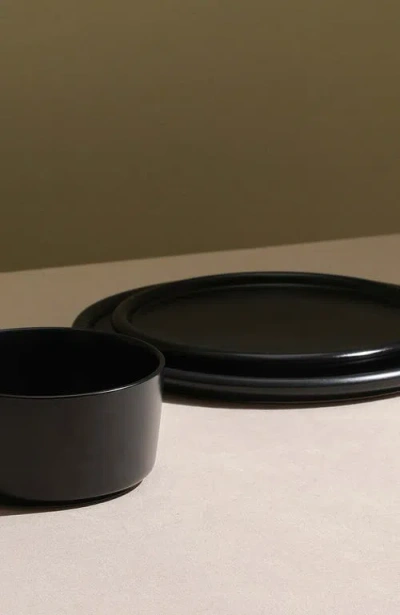 Stone Lain Eden Stoneware 24-piece Dinnerware Set In Black