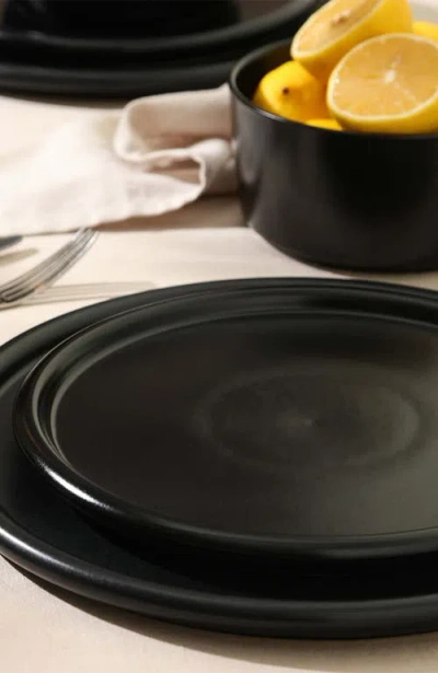 Stone Lain Eden Stoneware 24-piece Dinnerware Set In Black