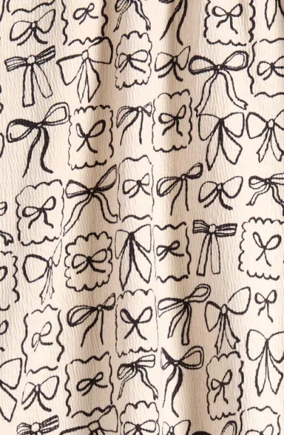 Next Kids' Bow Print Top & Flare Leggings Set In Neutral