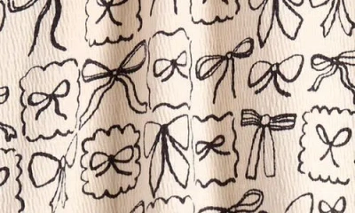 Next Kids' Bow Print Top & Flare Leggings Set In Neutral