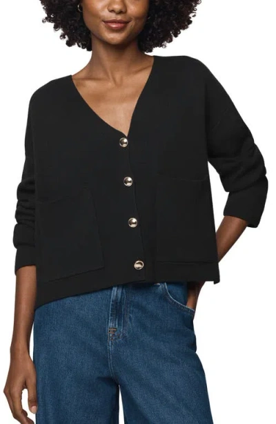 Splendid Libby Cropped Cardigan In Black