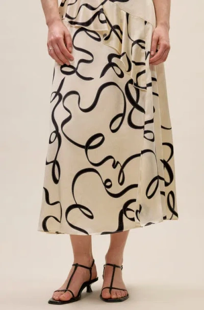 Rebecca Taylor Hollis Satin Ribbon Dress In Neutral