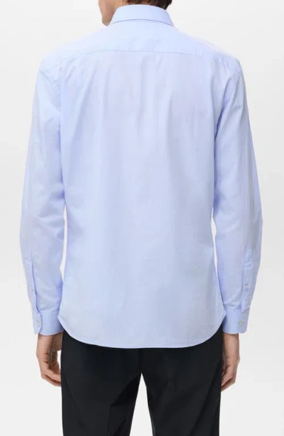 Mango Regular Fit Linen Button-up Shirt In Blue