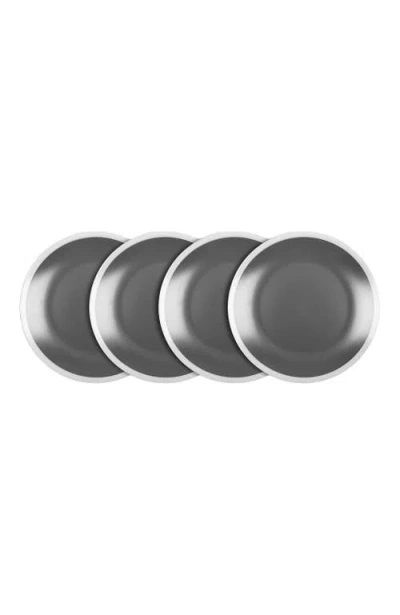 Stone Lain Serenity Stoneware 4-piece Salad Plate Set In Gray