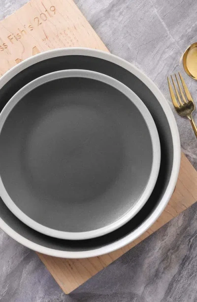 Stone Lain Serenity Stoneware 4-piece Salad Plate Set In Gray