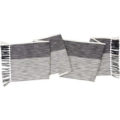 Carol & Frank Kerbey Onyx Table Runner 13" X 72" In Gray