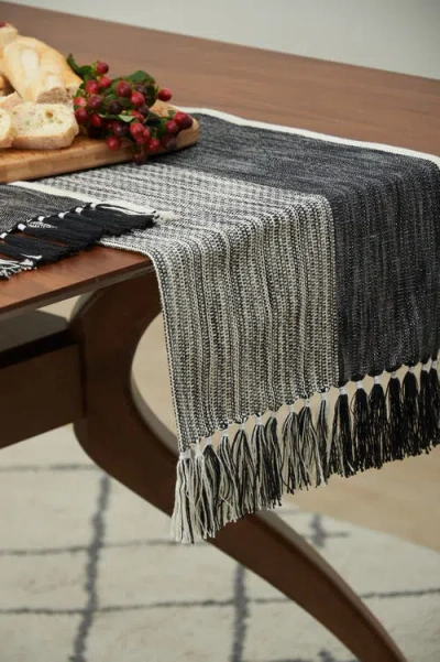 Carol & Frank Kerbey Onyx Table Runner 13" X 72" In Gray