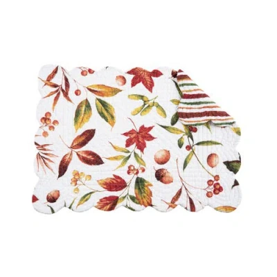 C & F Home C&f Home Camilla Placemats Set Of 6, 13" X 19" In White