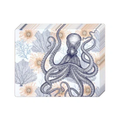 C & F Home C&f Home Ochre Octopus Hardboard Placemats Set Of 6 In Gray