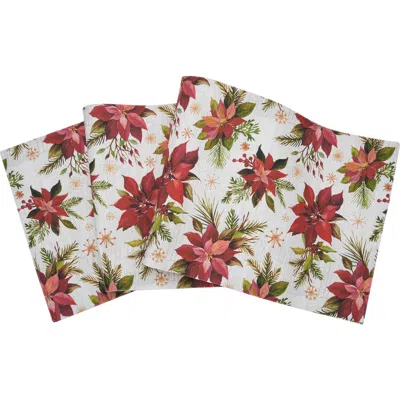 C & F Home C&f Home Poinsettia Christmas Table Runner 14" X 72" In Multi