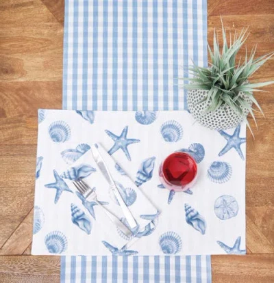 C & F Home C&f Home Calming Seas Table Runner 14" X 72" In Blue
