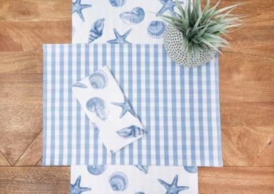 C & F Home C&f Home Calming Seas Table Runner 14" X 72" In Blue