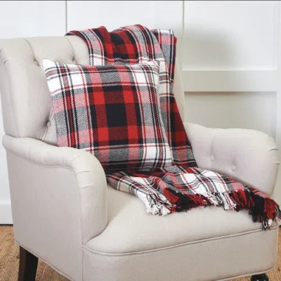 C & F Home C&f Home Fall Plaid Throws In Red